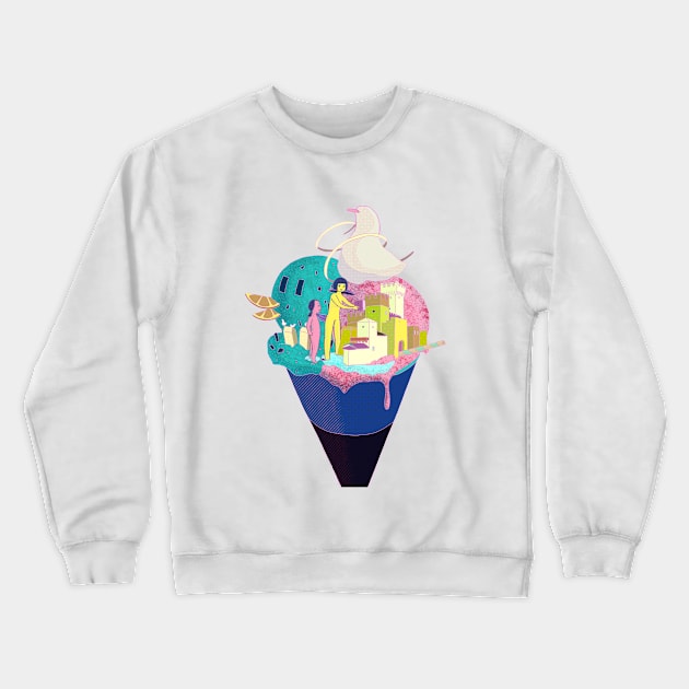 Contradictory Joy in Gelato Cities-Sirmione Crewneck Sweatshirt by huabuwan1